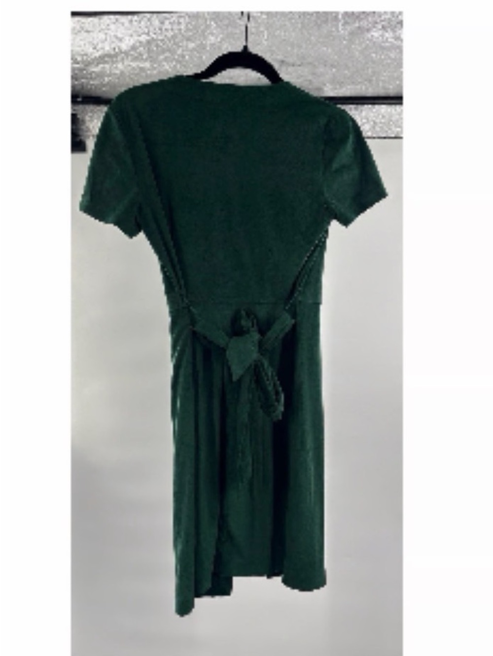 Mango Dark Green Wrap Button Mini Dress - Picture 3 of 3
